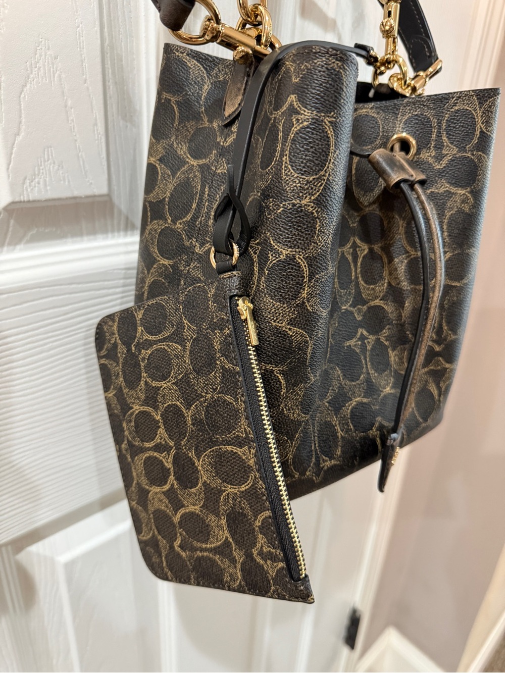 Coach Rowan Bucket Bag Signature Drawstring Bucket Crossbody NWOT - Picture 3 of 14